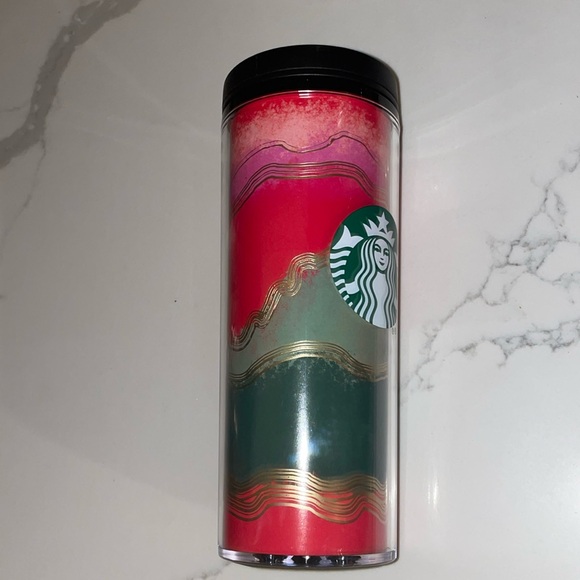 STARBUCKS Limited Edition Travel Tumble Mug Coffee water 16oz Holiday NEW - Picture 2 of 12